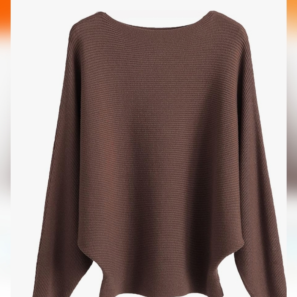 Ckikiou Women's Dolman Sweater Light Brown